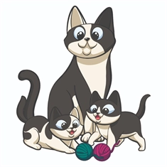 Cat Lovers Theme Cats Playing Transparent Sticker